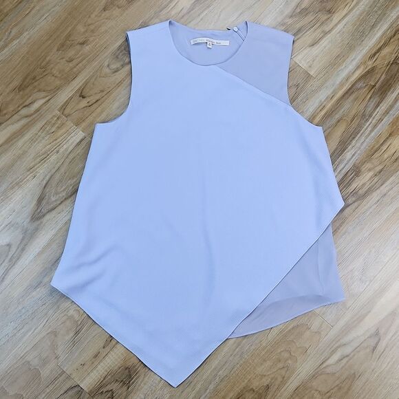 🔹️Rachel Roy Cornflower Blue Asymmetric Sleeveless Top Medium - Picture 1 of 12